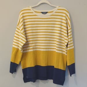 Joules Striped Sweater Jumper size 12 Cotton‎ Wool